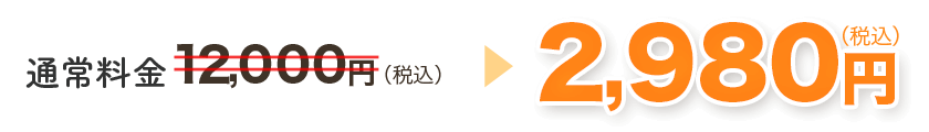 通常料金12,000円→初回施術料金　2,980円　月１０名様限定
